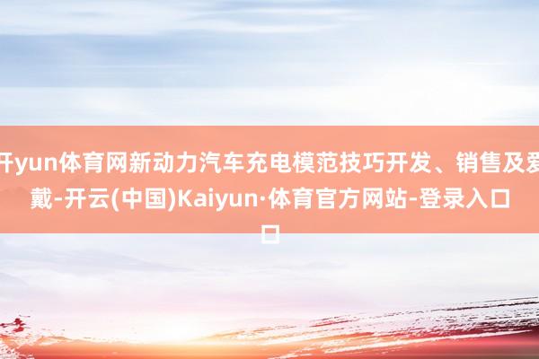 开yun体育网新动力汽车充电模范技巧开发、销售及爱戴-开云(中国)Kaiyun·体育官方网站-登录入口