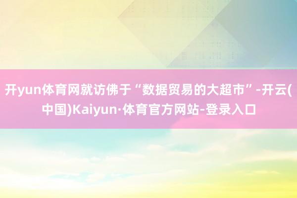 开yun体育网就访佛于“数据贸易的大超市”-开云(中国)Kaiyun·体育官方网站-登录入口