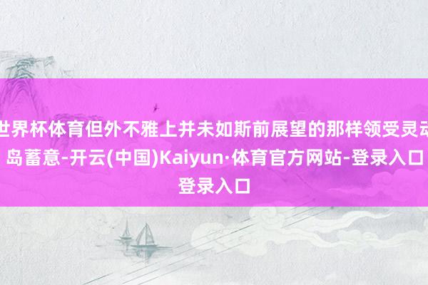 世界杯体育但外不雅上并未如斯前展望的那样领受灵动岛蓄意-开云(中国)Kaiyun·体育官方网站-登录入口