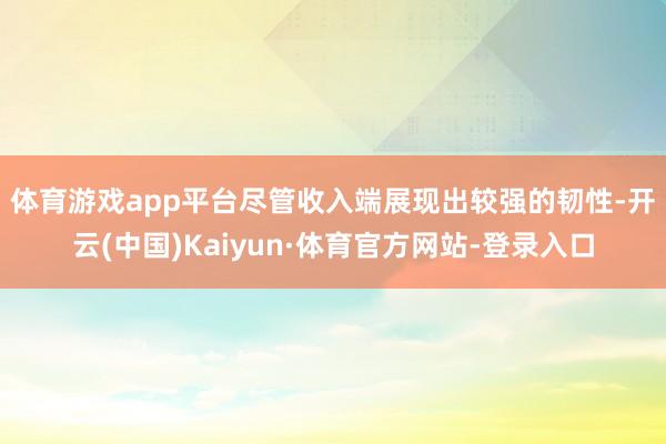 体育游戏app平台　　尽管收入端展现出较强的韧性-开云(中国)Kaiyun·体育官方网站-登录入口