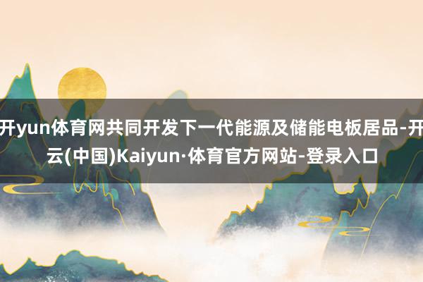 开yun体育网共同开发下一代能源及储能电板居品-开云(中国)Kaiyun·体育官方网站-登录入口